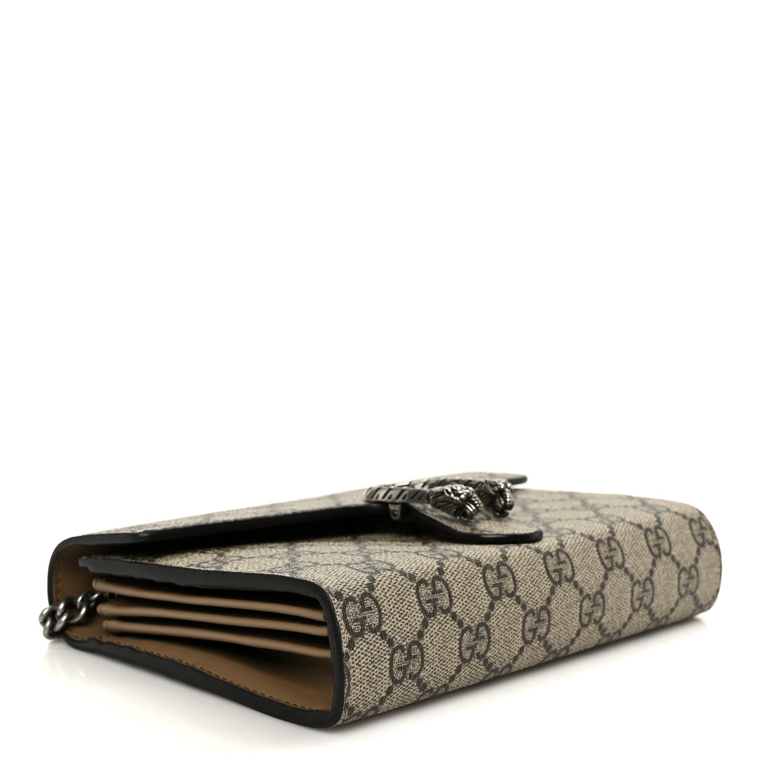 GG Supreme Monogram Mini Dionysus Chain Wallet Beige Taupe