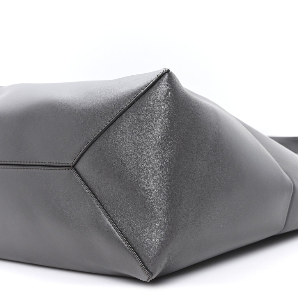 Shiny Calfskin Large Puzzle Fold Tote Dark Grey