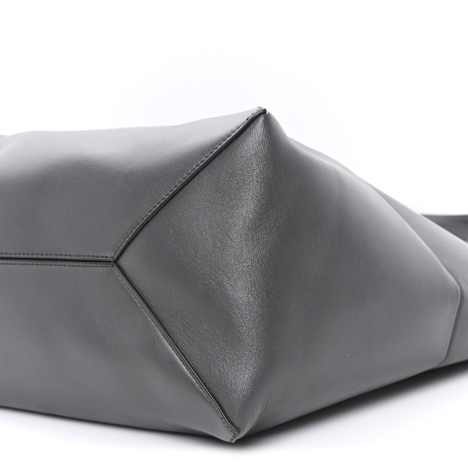Shiny Calfskin Large Puzzle Fold Tote Dark Grey