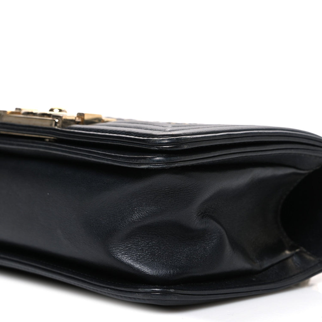 Calfskin Braided Small Boy Flap Black