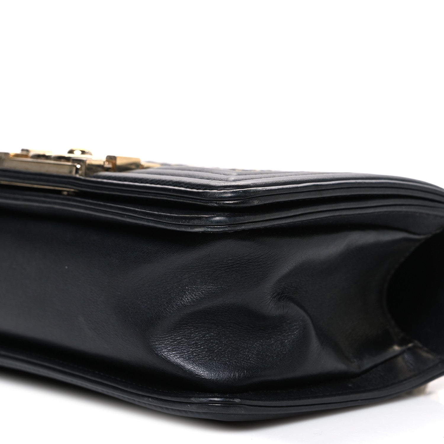 Calfskin Braided Small Boy Flap Black