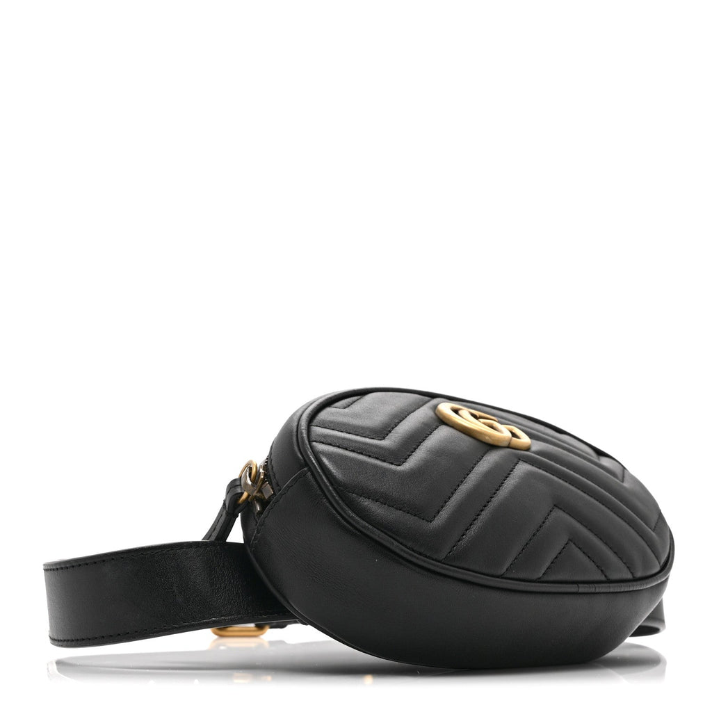Calfskin Matelasse GG Marmont Belt Bag 85 34 Black