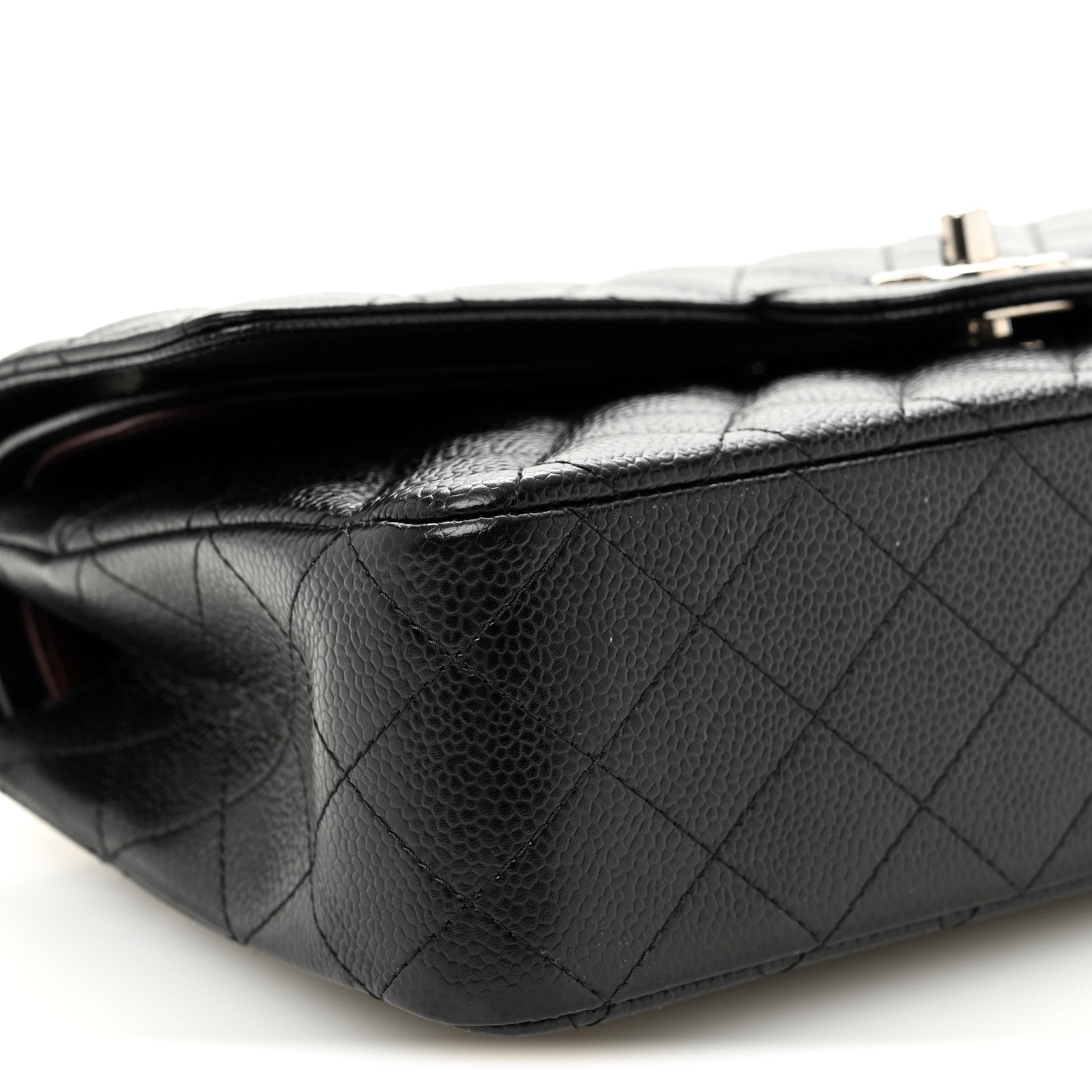 Caviar Quilted Medium Double Flap Black