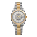 Stainless Steel 18K Yellow Gold 36mm Oyster Perpetual Datejust Watch Silver 116203