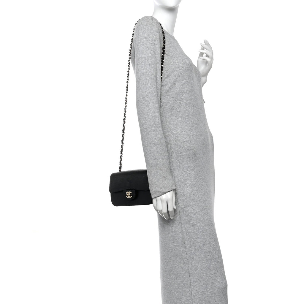 Lizard Mini Rectangular Flap Black