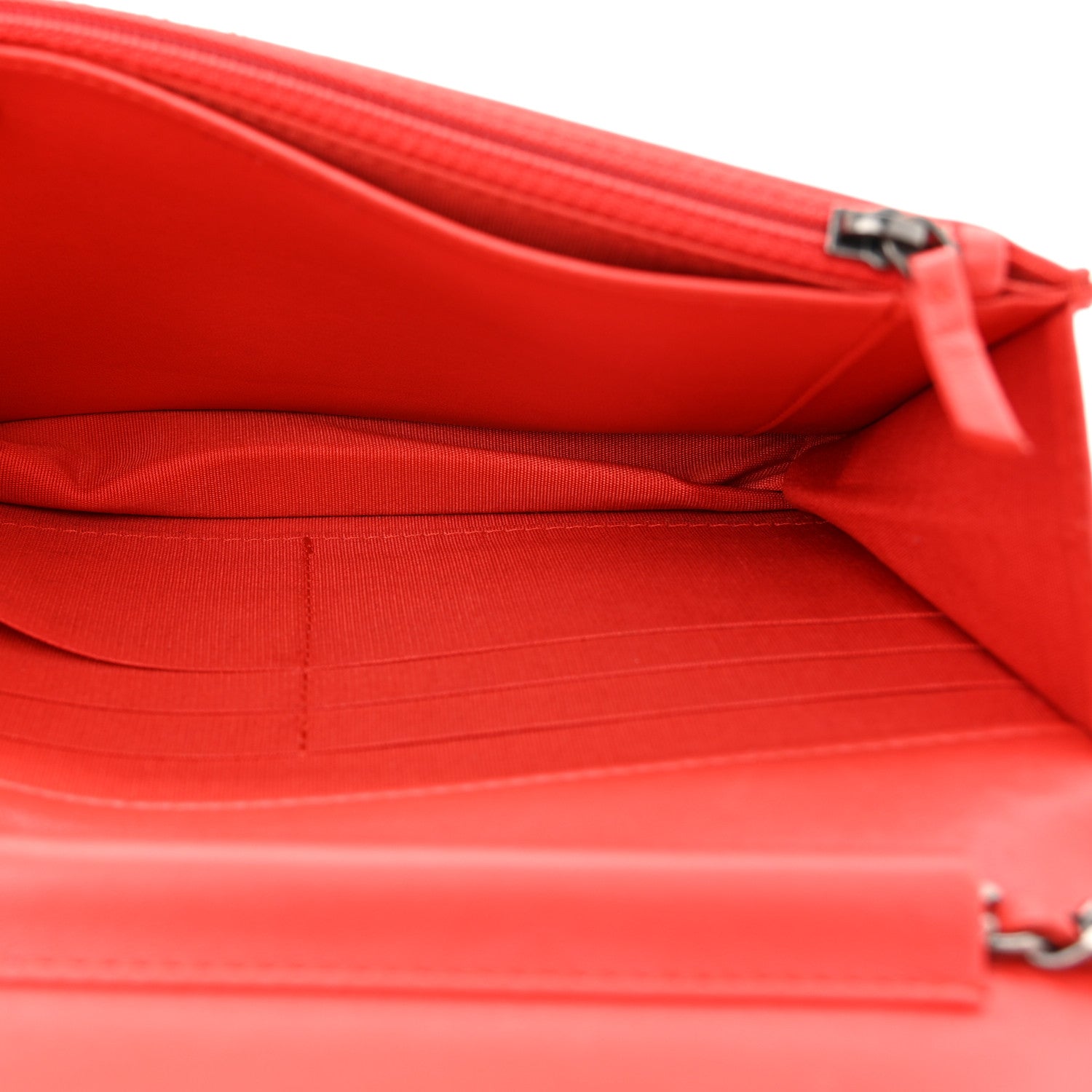 Lambskin Quilted Boy Wallet On Chain WOC Red