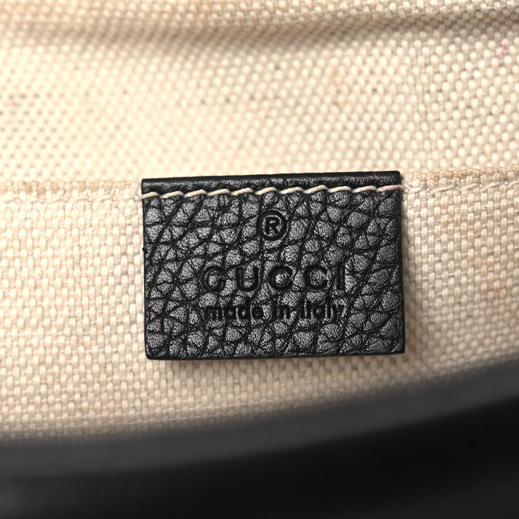 Pebbled Calfskin Small Soho Disco Bag Black
