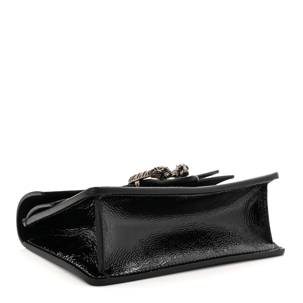 Crinkled Patent Super Mini Dionysus Shoulder Bag Black
