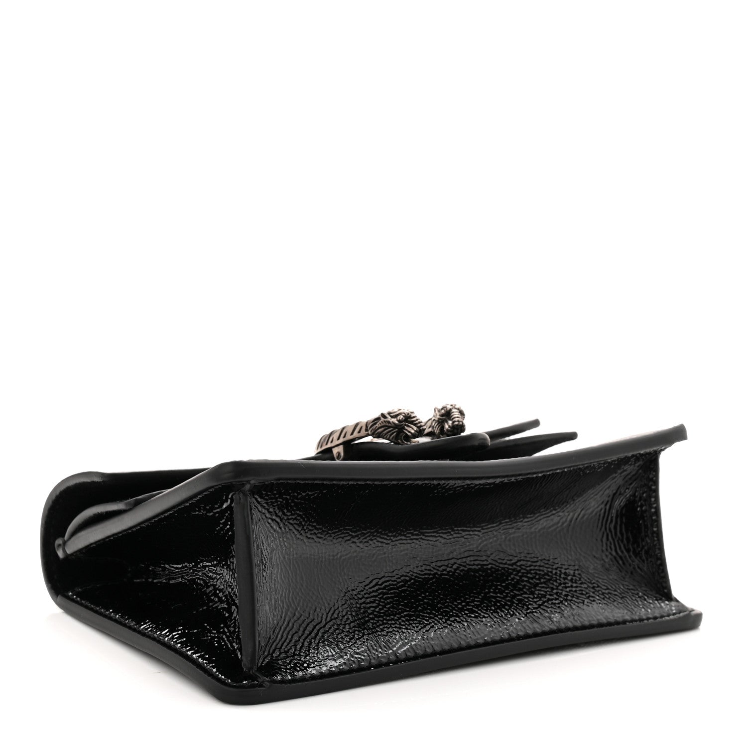 Crinkled Patent Super Mini Dionysus Shoulder Bag Black
