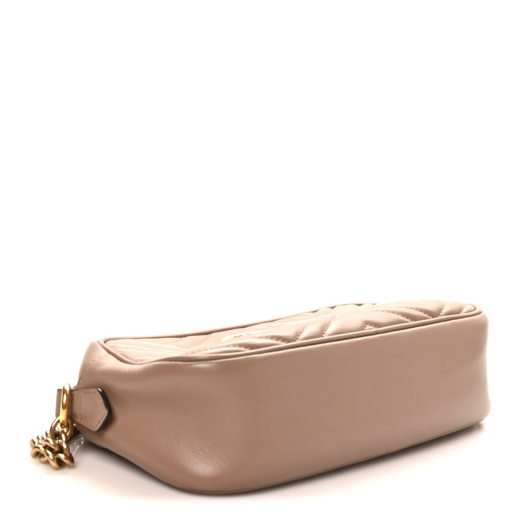 Calfskin Matelasse Small GG Marmont Chain Shoulder Bag Porcelain Rose