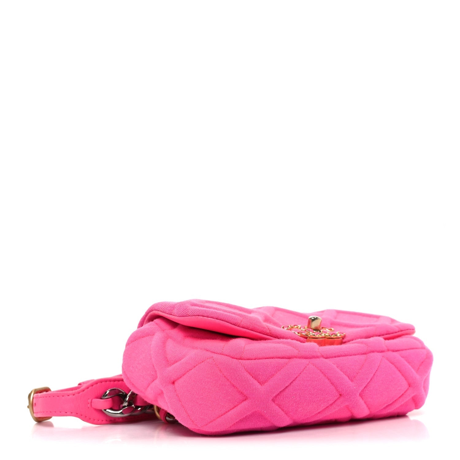 Jersey Quilted Chanel 19 Waist Bag Pink
