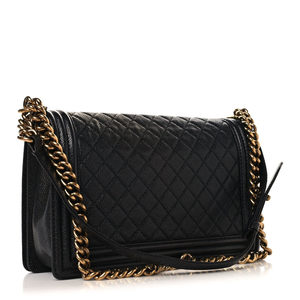 Caviar Quilted New Medium Boy Flap Black