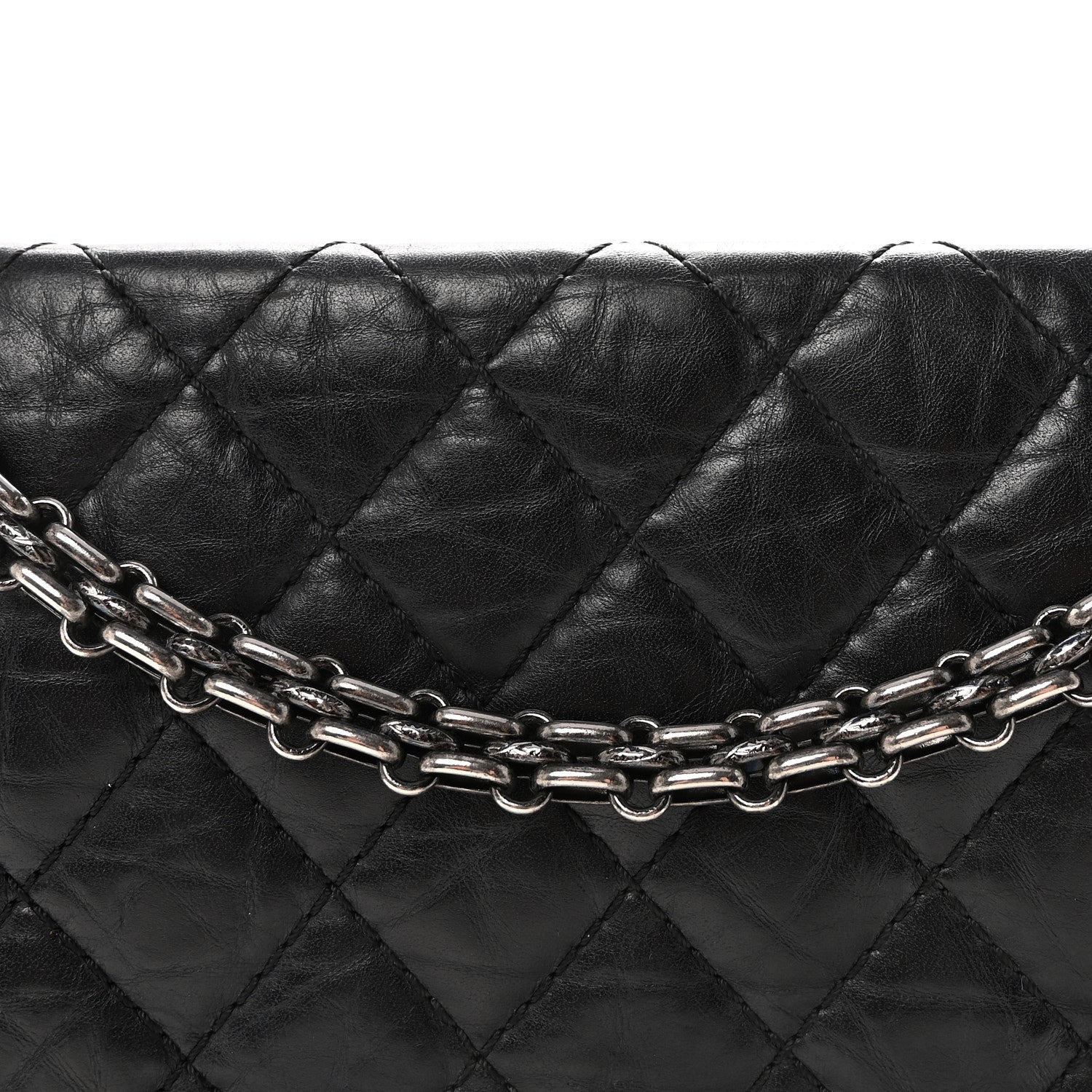 Aged Calfskin Quilted 2.55 Reissue 225 Flap Black
