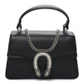 Dollar Calfskin Crystal Mini Dionysus Top Handle Bag Black Crystal
