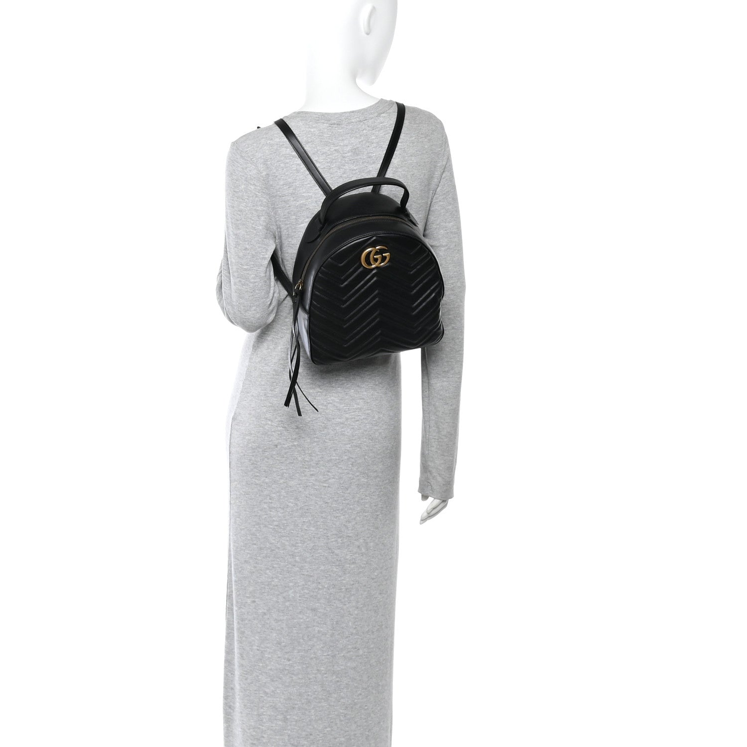 Calfskin Matelasse GG Marmont Dome Backpack Black