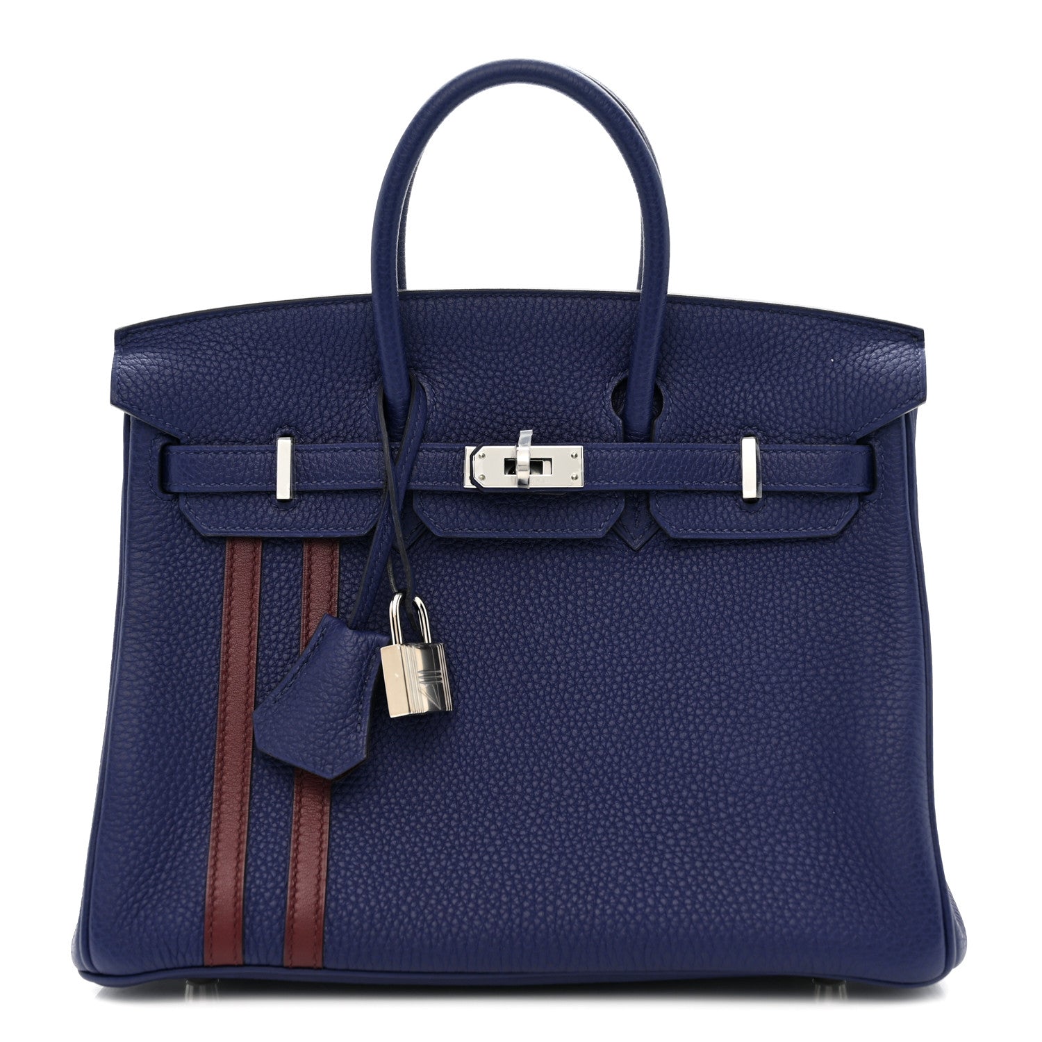 Togo Swift Officier Birkin 25 Bleu Encre Bordeaux