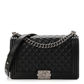Lambskin Quilted New Medium Boy Flap Black