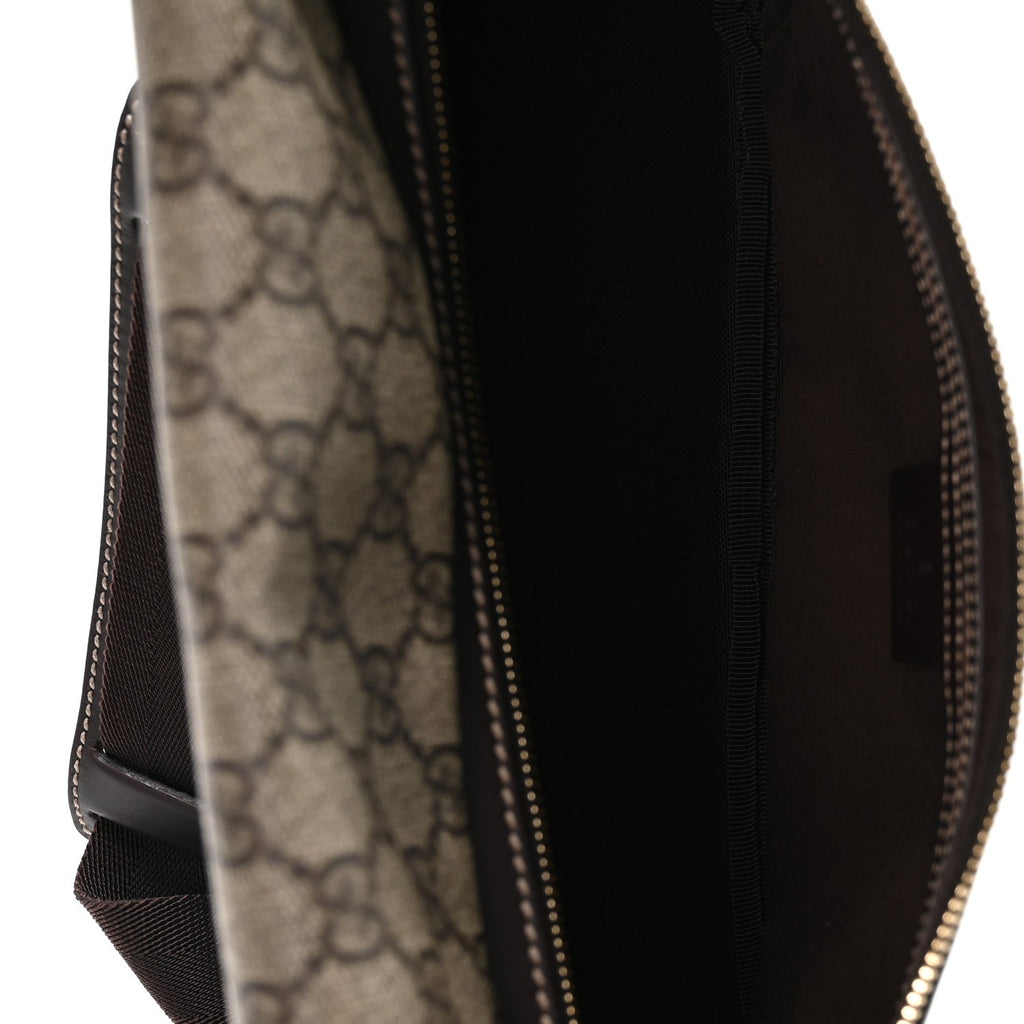 GG Supreme Monogram Belt Bag Dark Brown