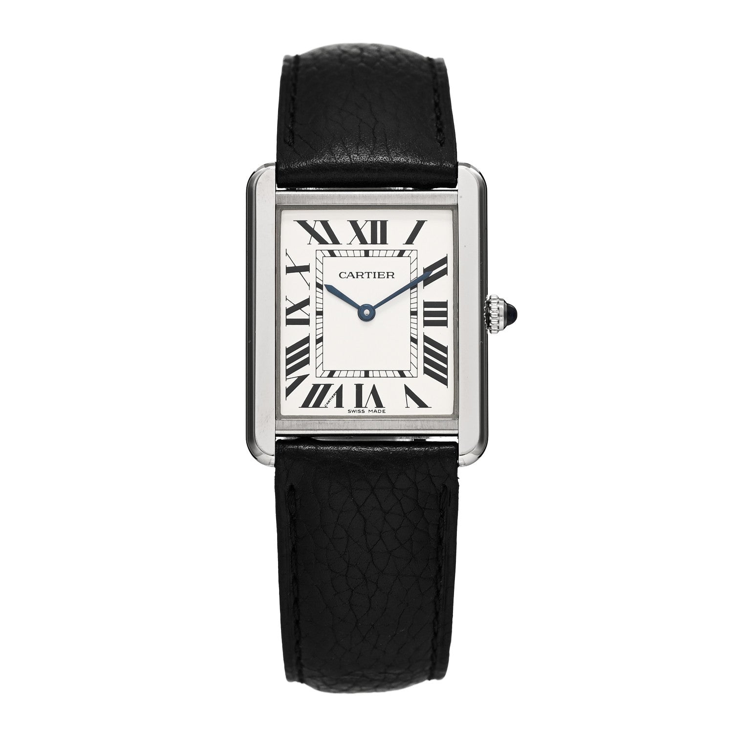 Stainless Steel Calfskin 27mm Tank Solo Quartz Watch