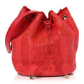 Mixed Fibers Striped Deauville Drawstring Bag Red