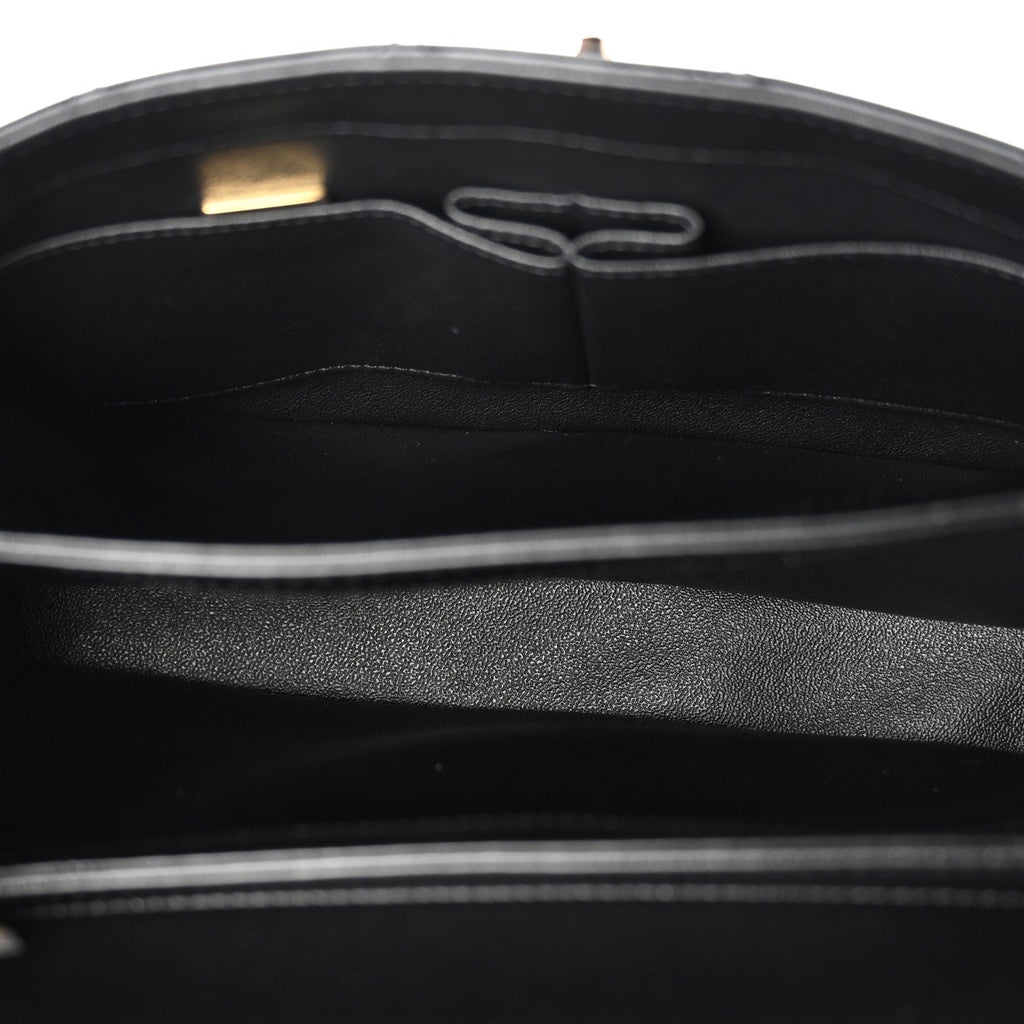 Lambskin Quilted Small Trendy CC Dual Handle Flap Bag Black