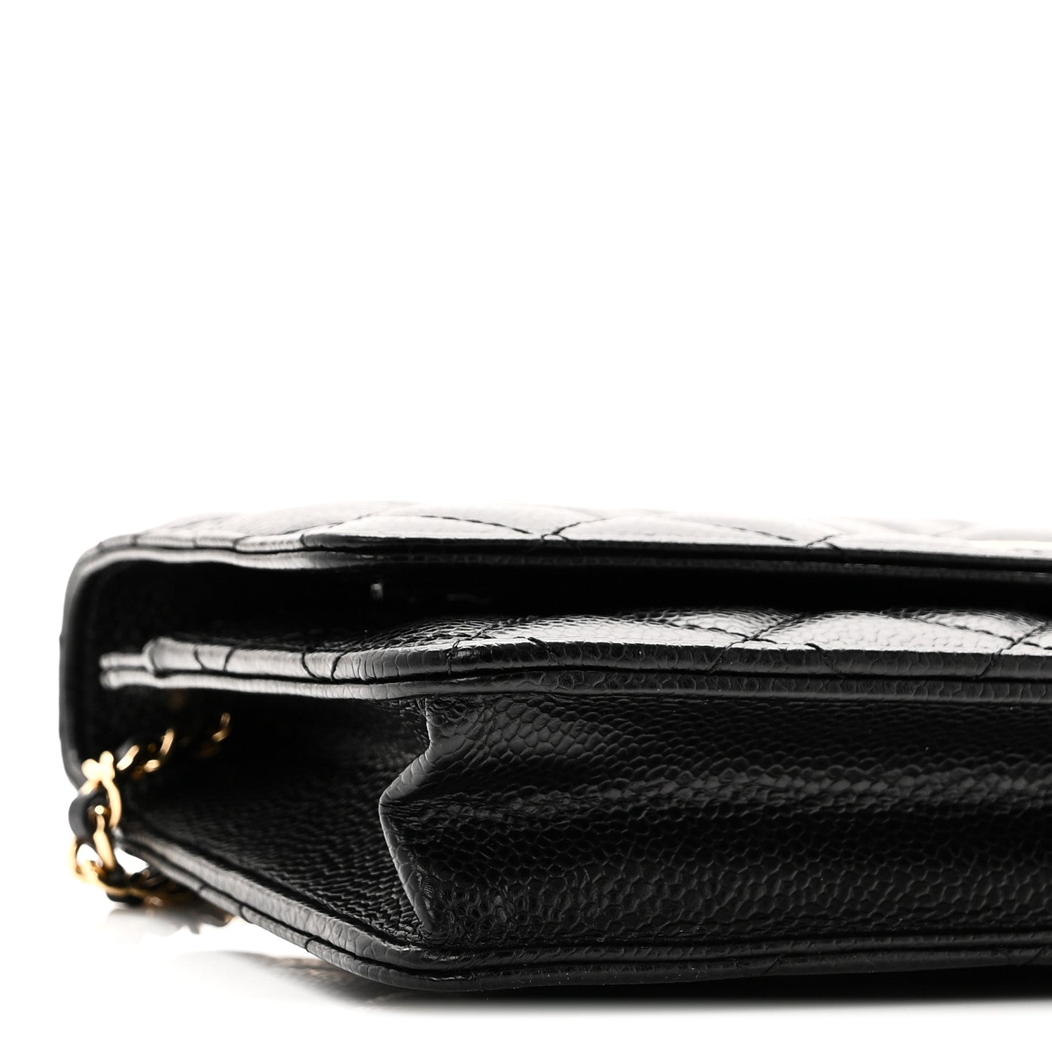 Caviar Quilted Wallet on Chain WOC Black