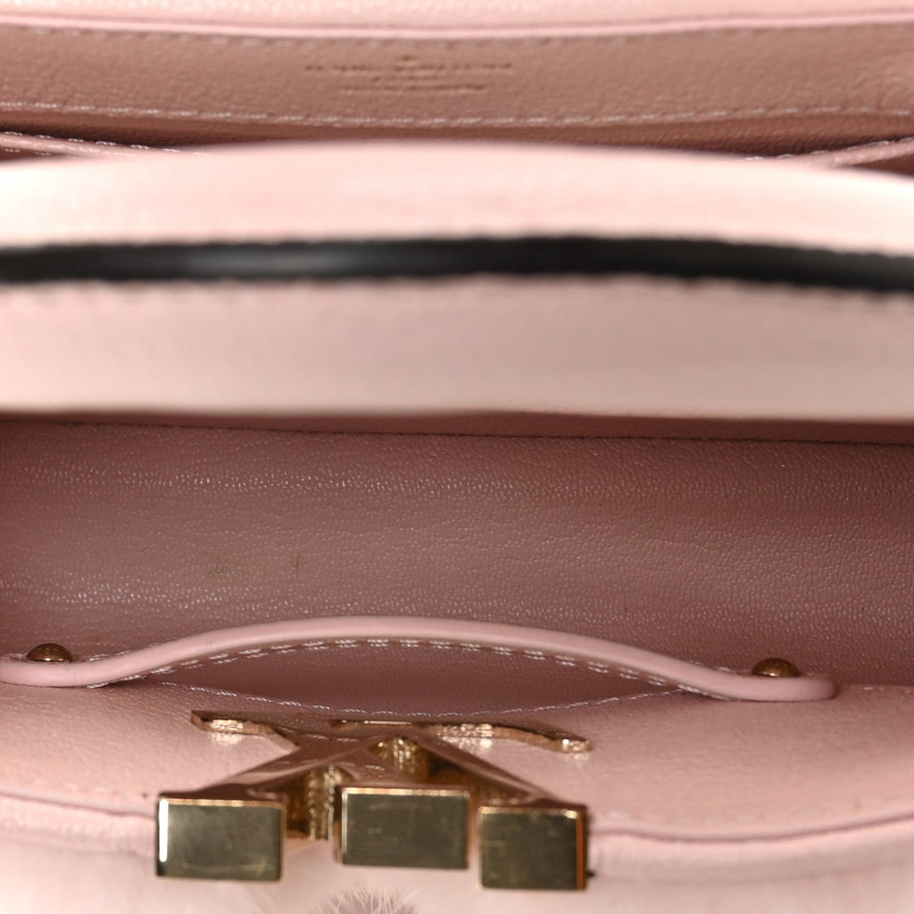 Mink Calfskin Goatskin Capucines Mini Rosewater Pink