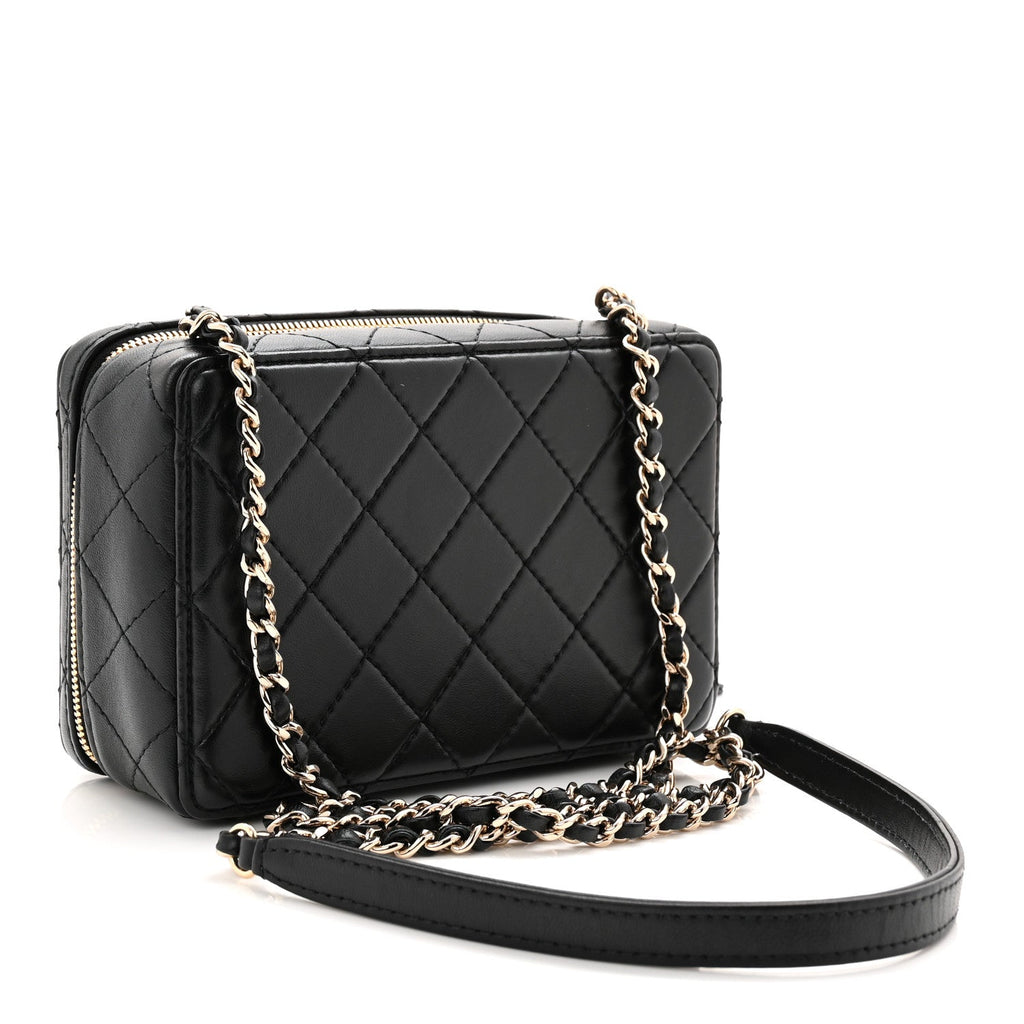 Lambskin Quilted Coco Click Bag Black