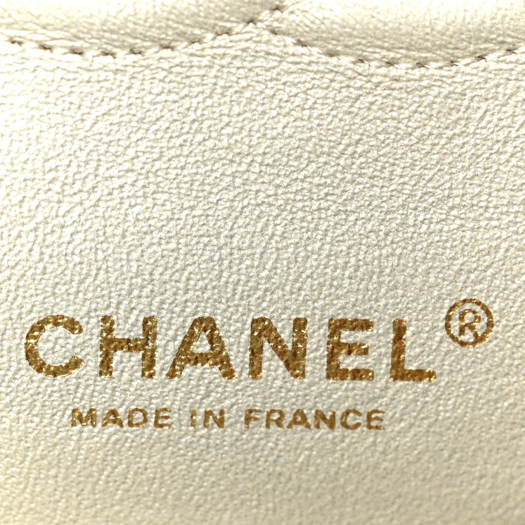 Metallic Canvas Quilted Medium Double Flap Light Gold
