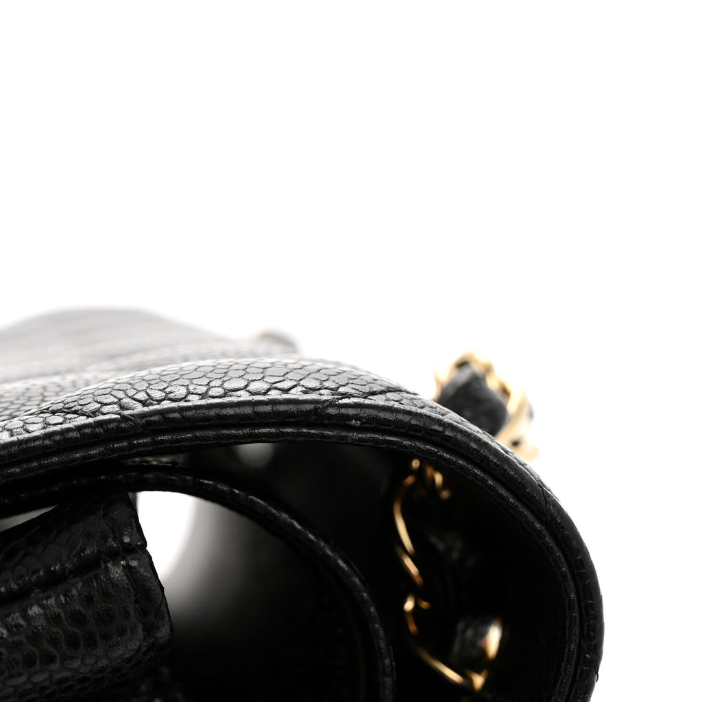 Caviar Quilted Jumbo Double Flap Black