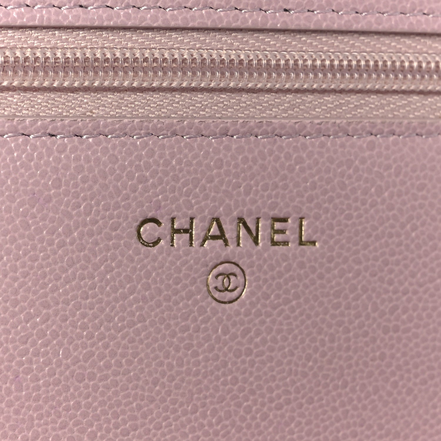 Caviar Quilted Studded CC Wallet on Chain WOC Light Pink