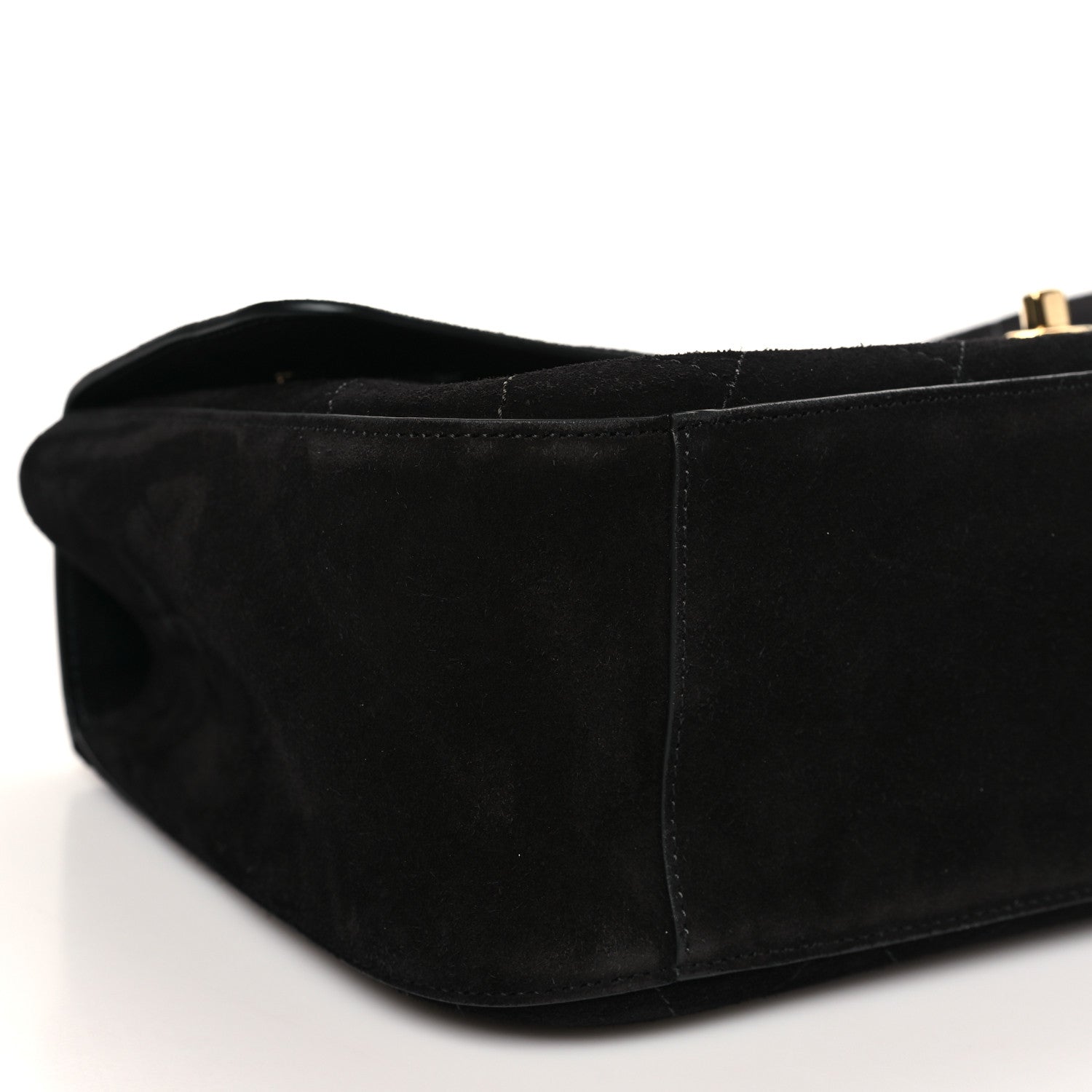 Suede Calfskin Small Souplissimo Maxi Flap Black