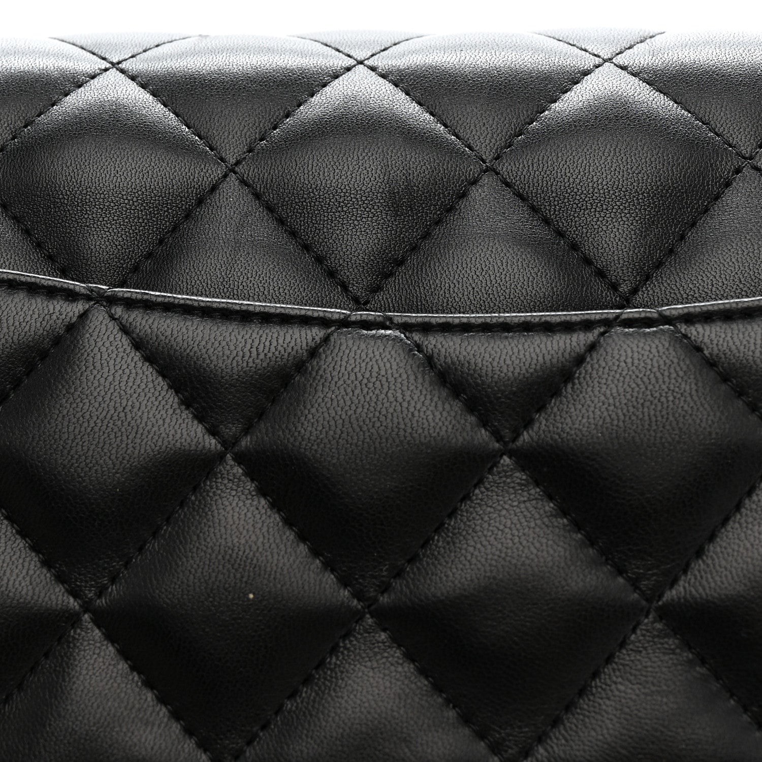 Lambskin Quilted Jumbo Double Flap Black