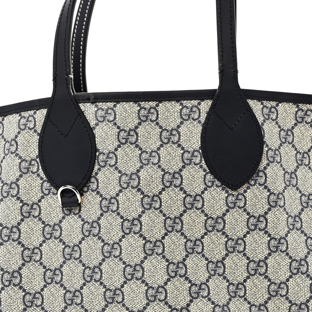 GG Supreme Monogram Denim Small Totissima Reversible Tote Beige Blue