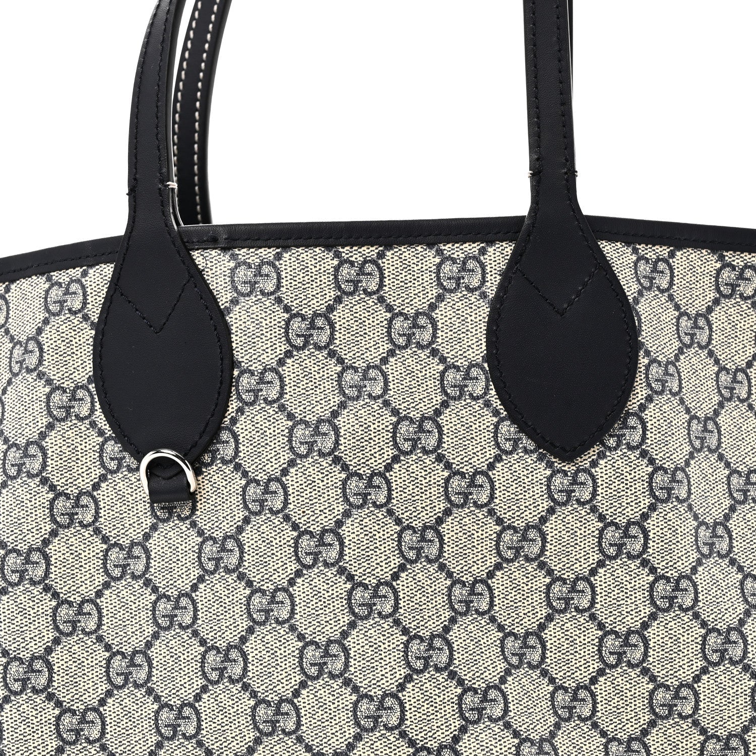 GG Supreme Monogram Denim Small Totissima Reversible Tote Beige Blue