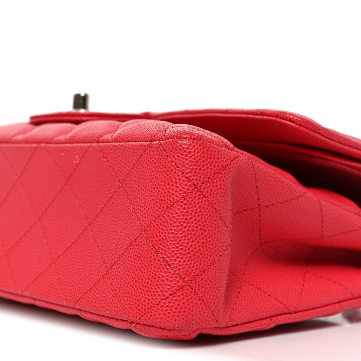 Caviar Quilted Medium Double Flap Dark Pink