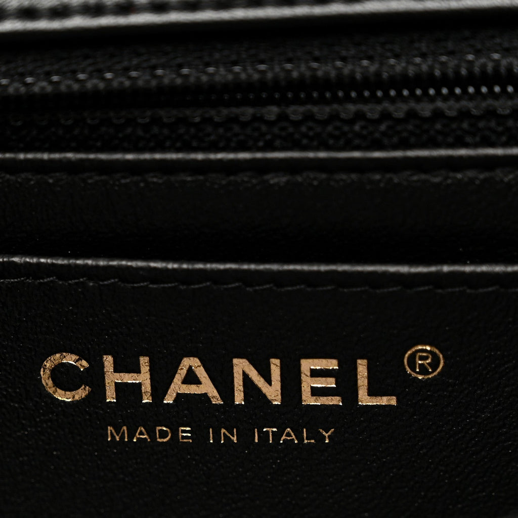 Lambskin Quilted Mini Rectangular Flap Black