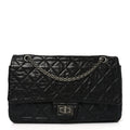 Aged Calfskin Quilted 2.55 Reissue 226 Flap Black