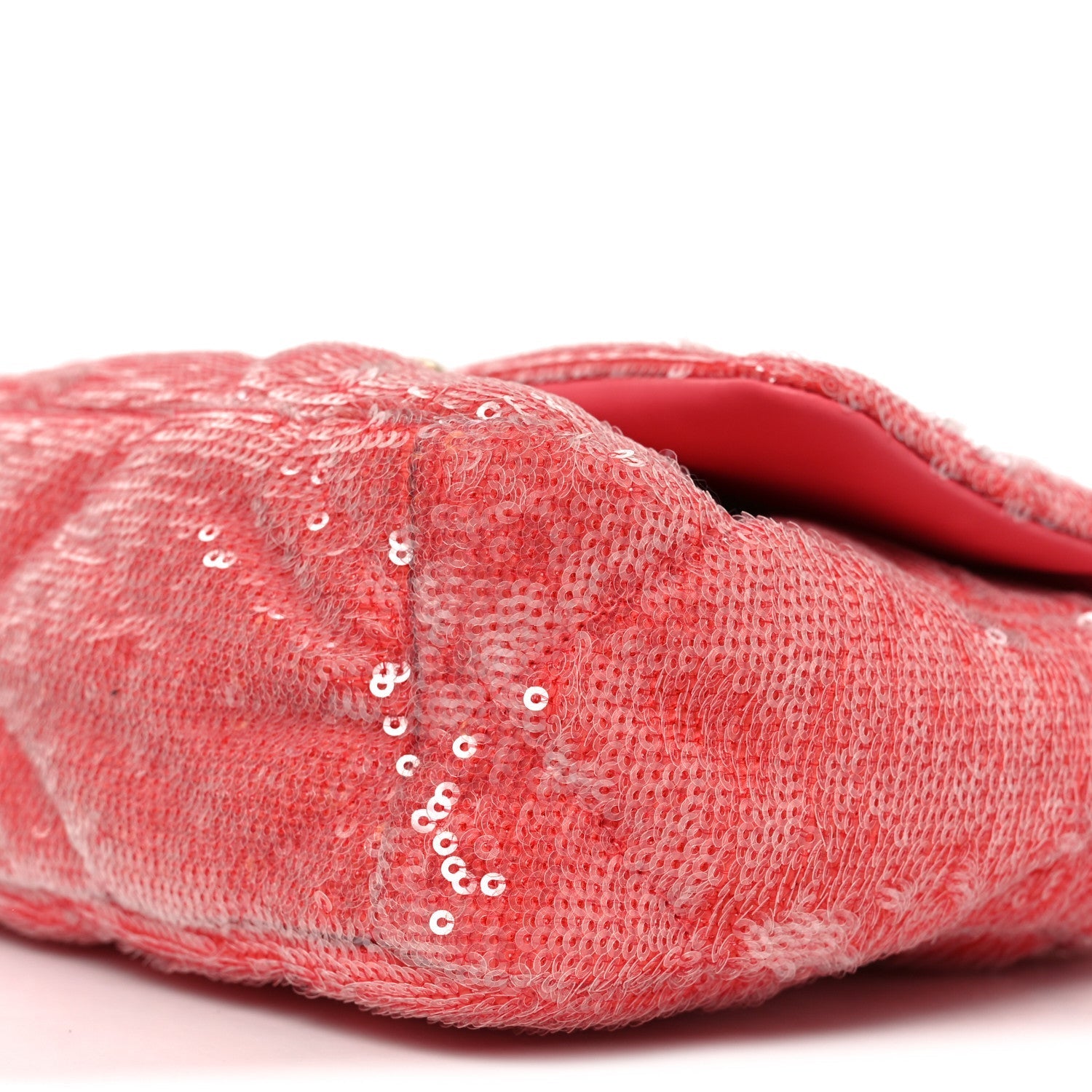 Sequin Quilted Medium Chanel 19 Flap Coral