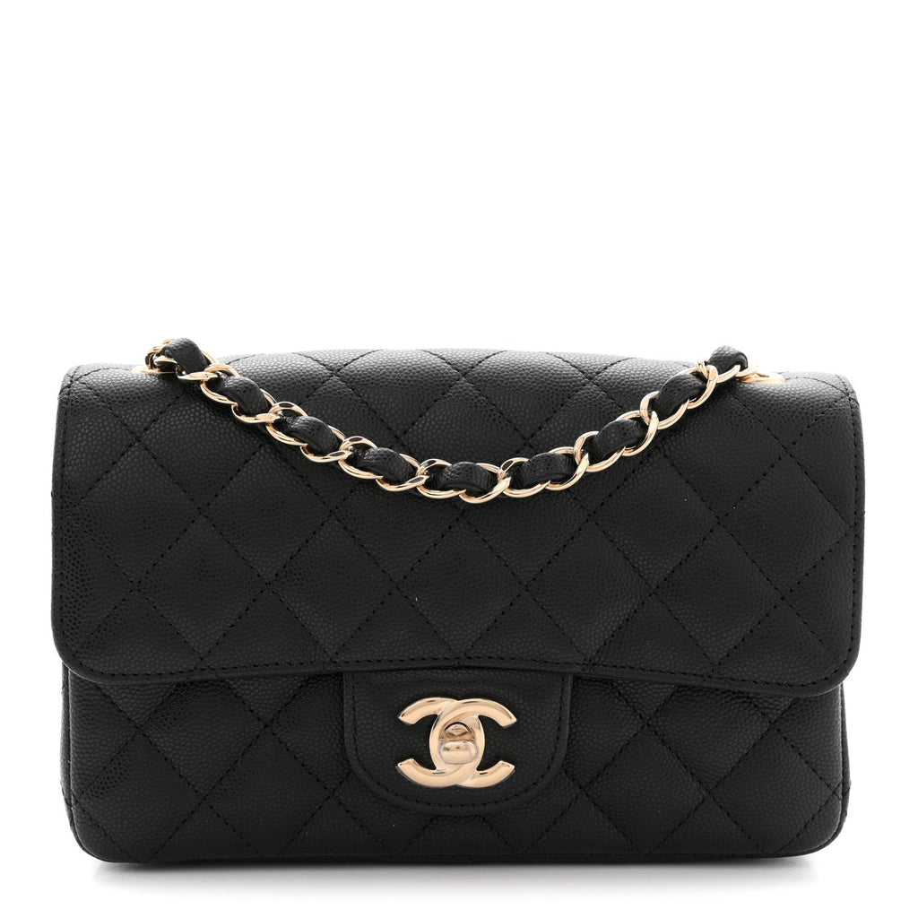 Caviar Quilted Mini Rectangular Flap Black