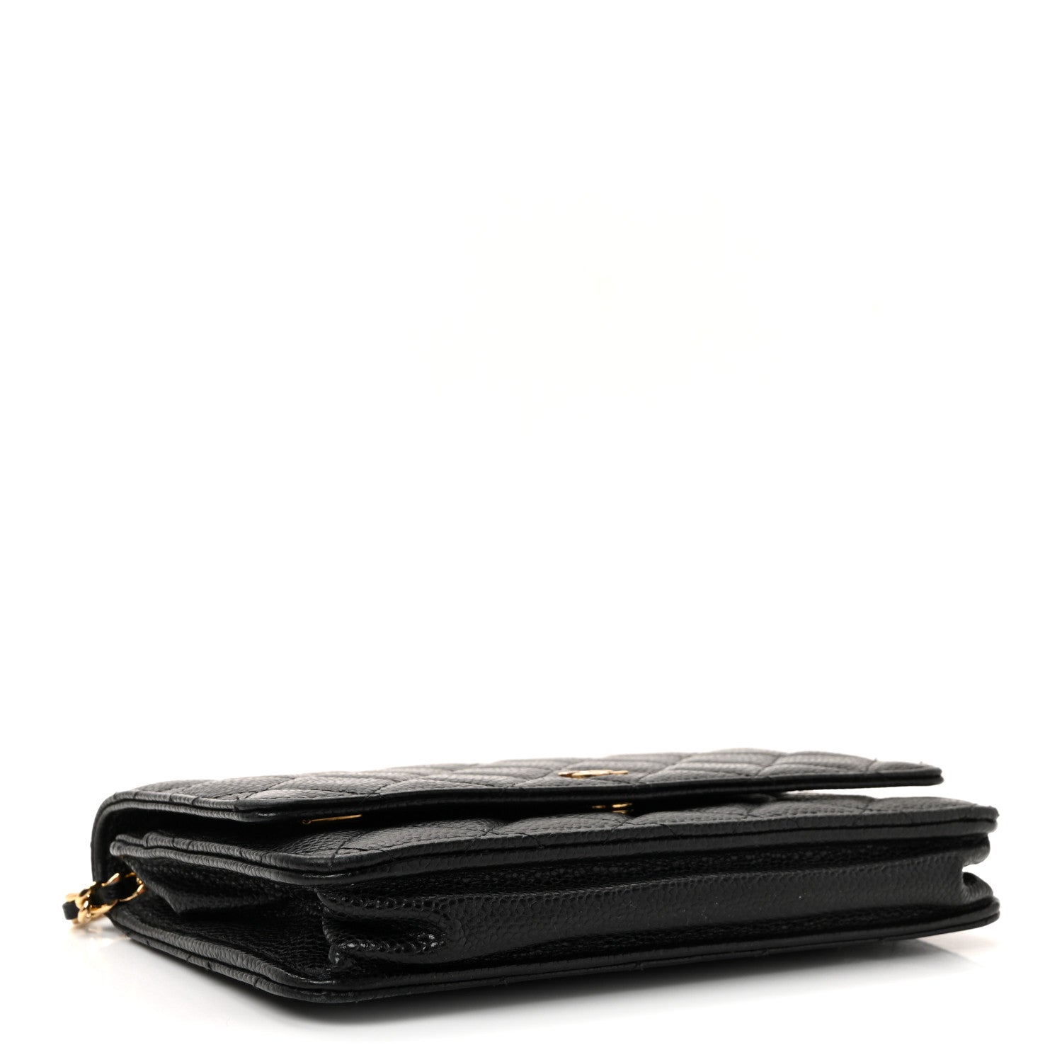 Caviar Quilted Wallet on Chain WOC Black