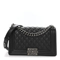 Caviar Quilted Medium Boy Flap Black
