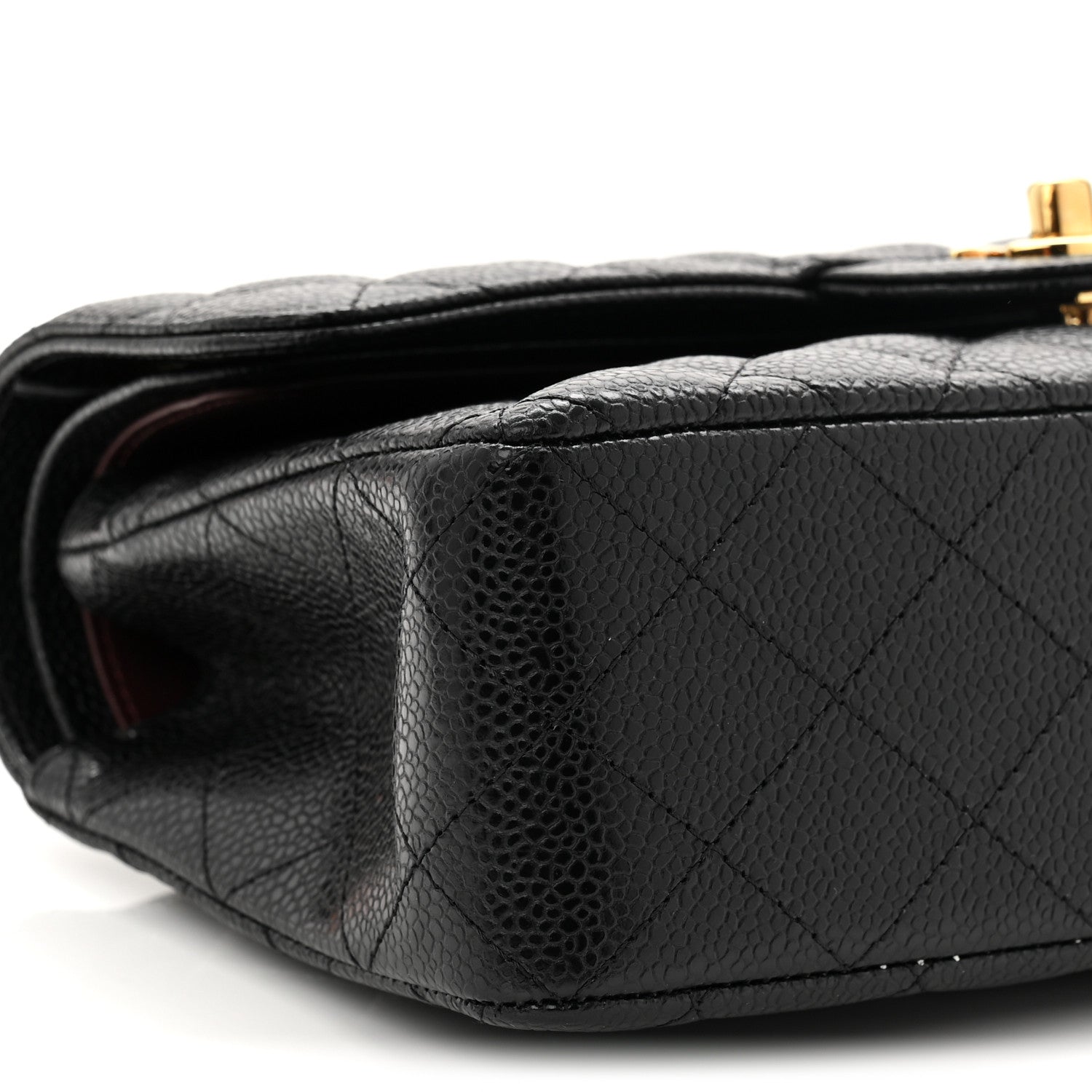 Caviar Quilted Small Double Flap Black