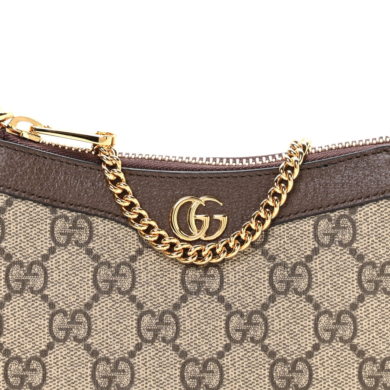 GG Supreme Monogram Textured Dollar Calfskin Mini Ophidia Chain Bag Beige Ebony