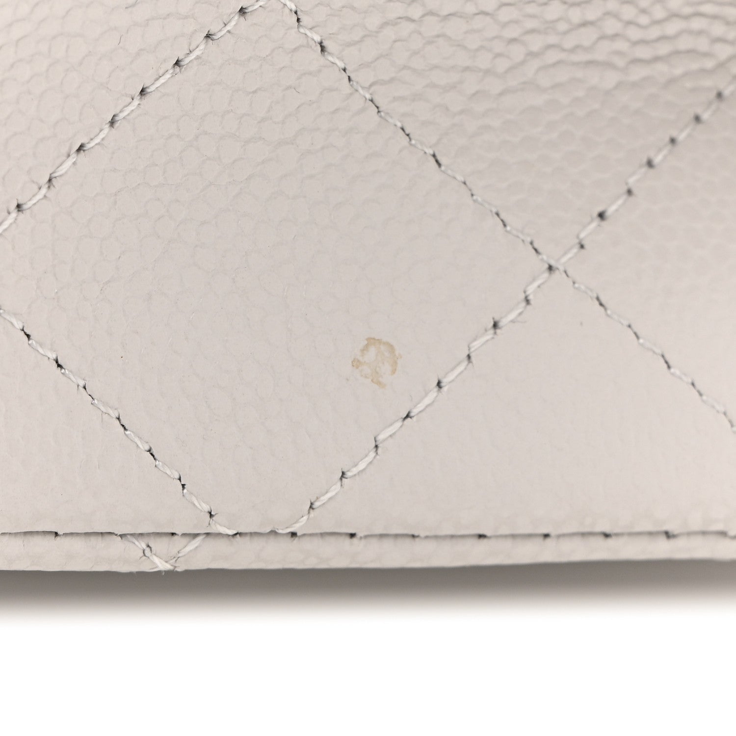 Caviar Quilted Medium Double Flap Light Grey