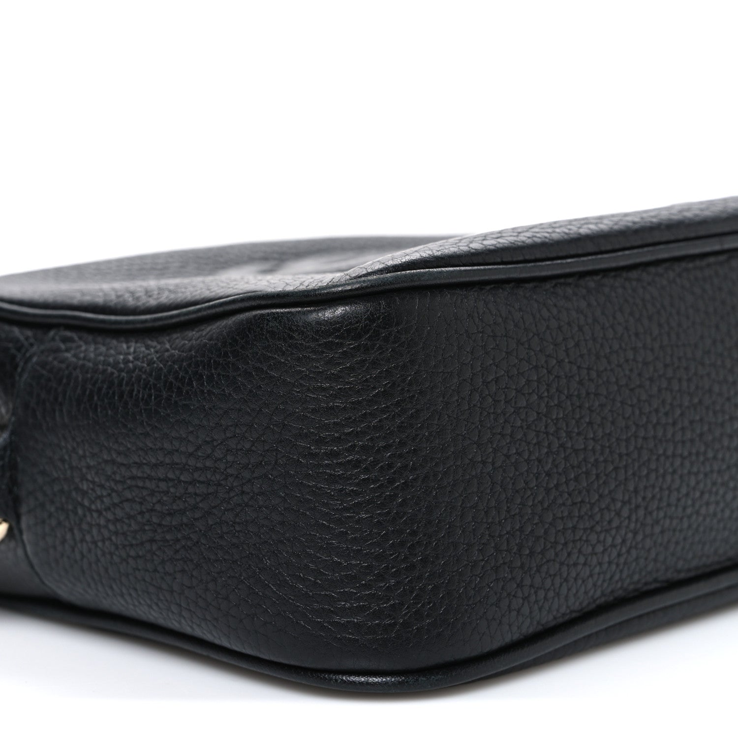 Pebbled Calfskin Small Soho Disco Bag Black
