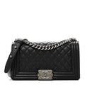 Caviar Quilted Medium Boy Flap Black