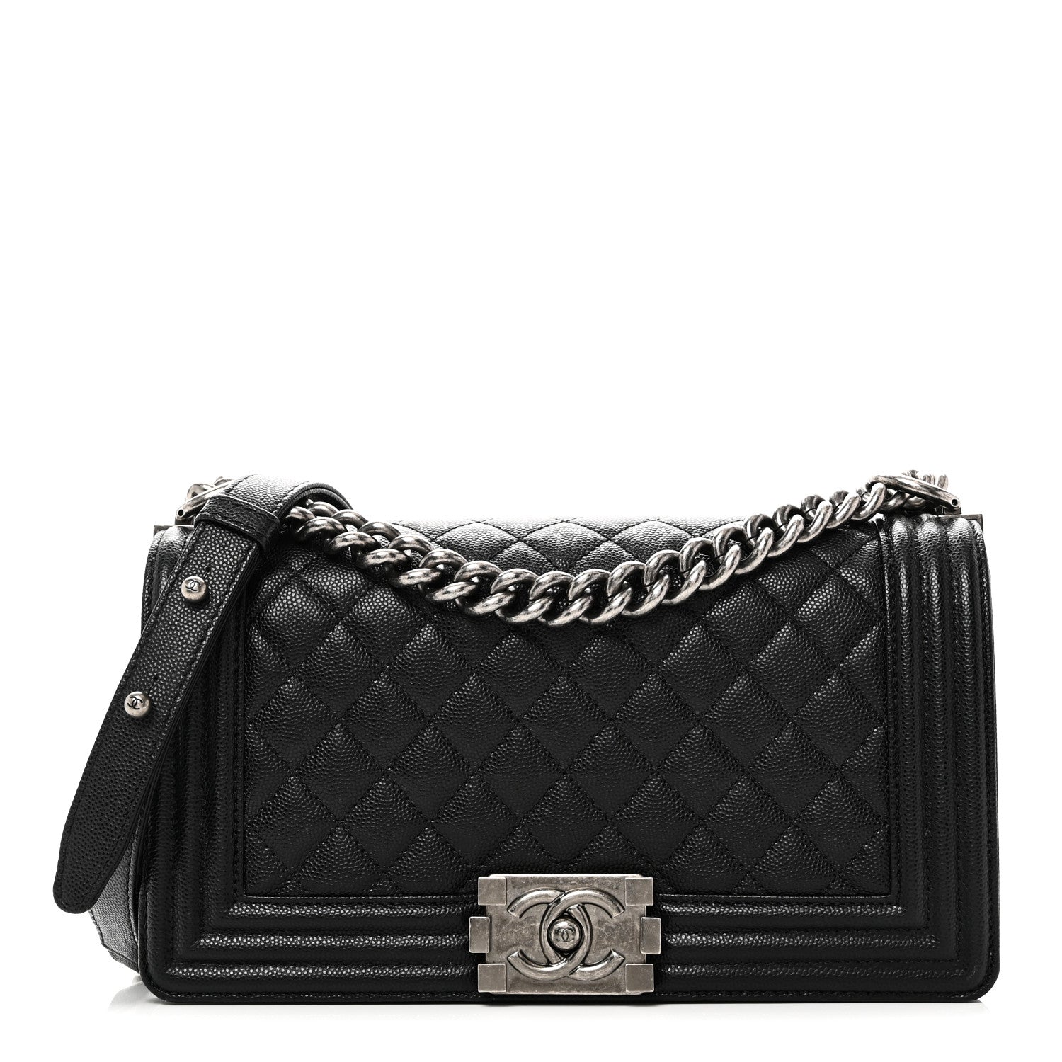 Caviar Quilted Medium Boy Flap Black