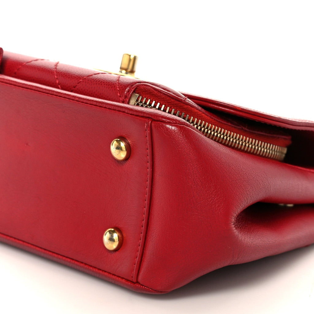 Caviar Quilted Small Business Affinity Flap Red