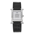 Stainless Steel Alligator Diamond Mother of Pearl 26mm Heure H Hour Quartz Watch Noir